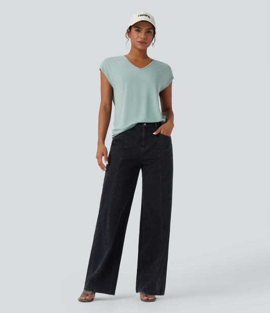 Women's Comfortable V-Neck Short Sleeve Casual T-Shirt for Everyday Wear