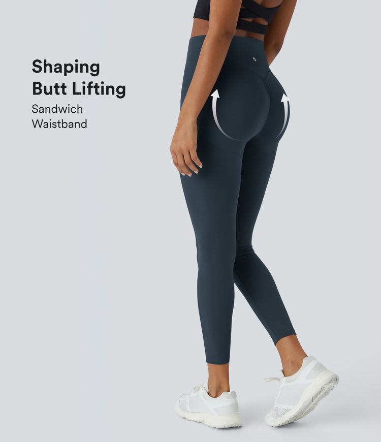 Halara Seamless Flow Mid-Rise Tummy Control Butt Lifting Yoga Leggings