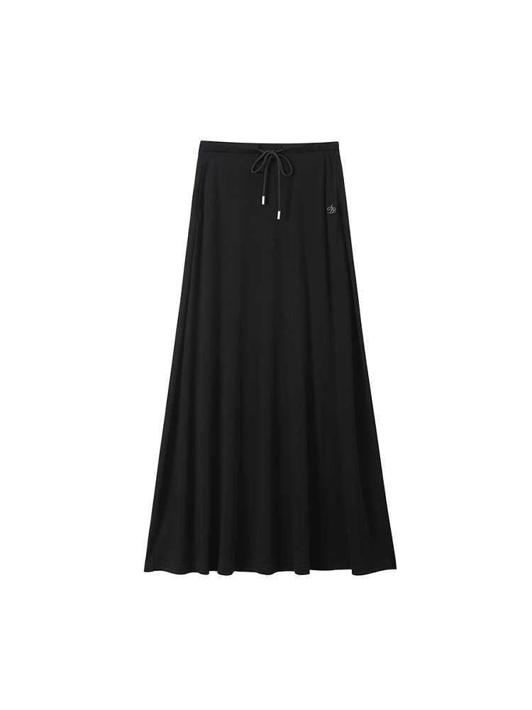 A- Line Long Umbrella Skirt Women's Drawstring Leisure Skirt