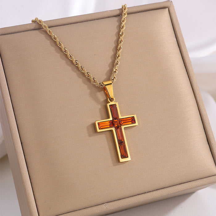 Diamond Cross Necklace 07