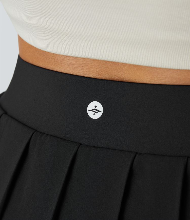 Breezeful High-Waisted Pleated 2-in-1 Mini Skirt with Shorts, Quick-Dry Fabric