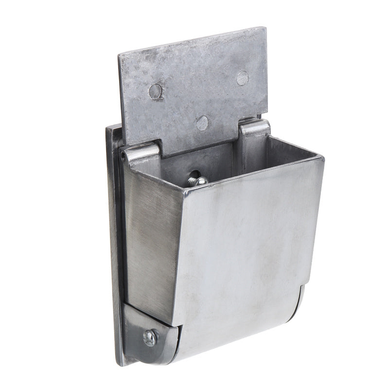 Professional outdoor wall ashtray showing secure mounting brackets and capacity