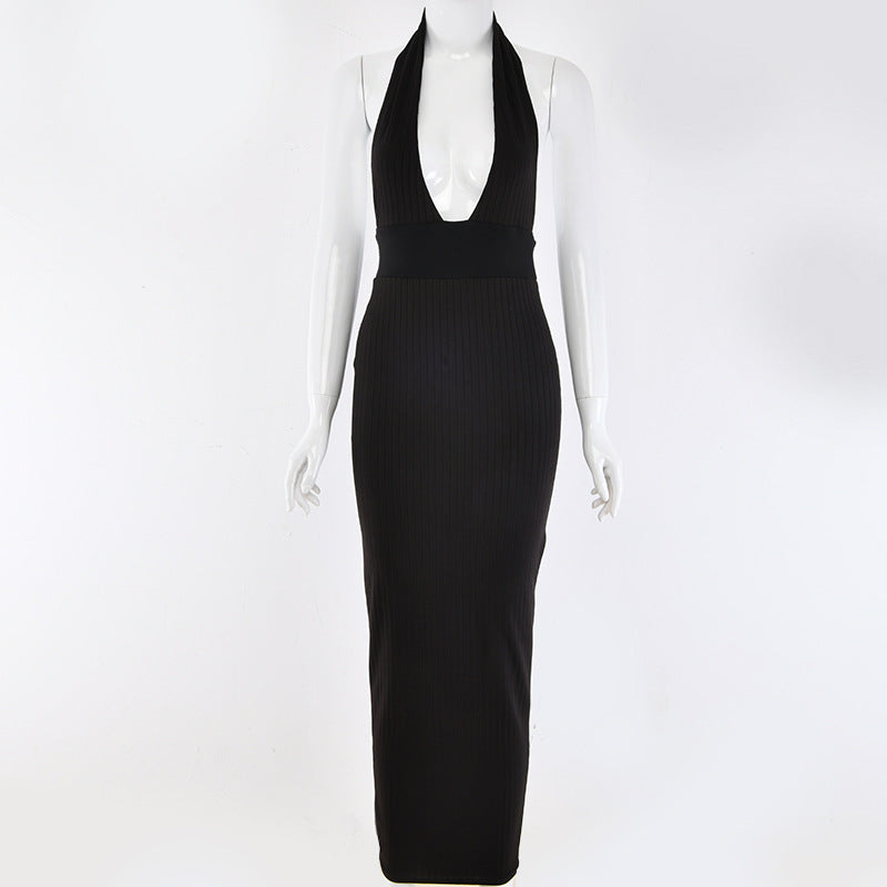 Halter neck pit strip dress