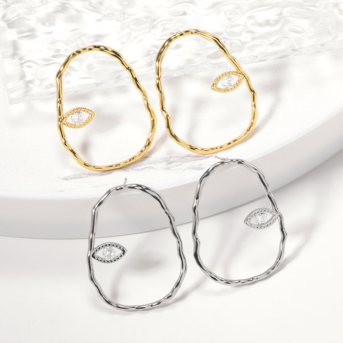 Exaggerated Earrings 18k Gold-plated Geometric Eye Earrings