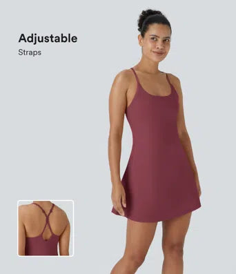 Spaghetti Strap Square Neck Backless Corset Split Bodycon Midi Casual Dress