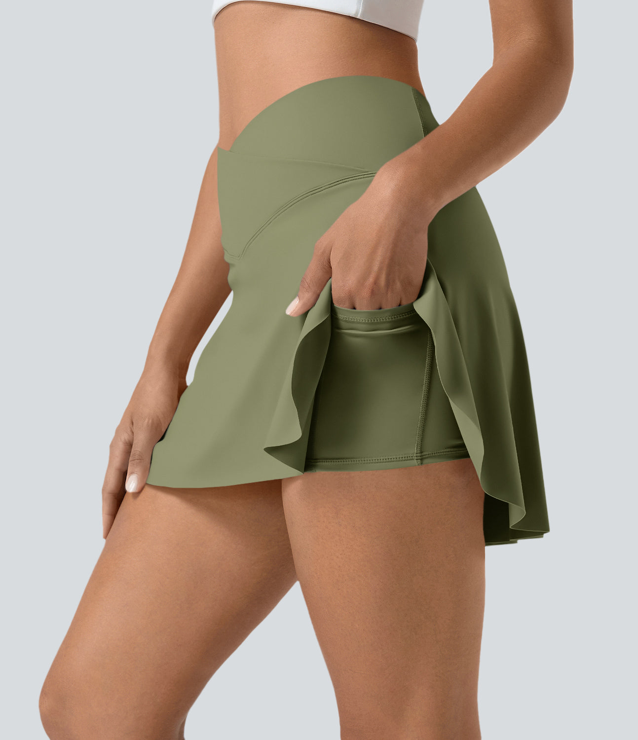 Halara SoftlyZero Airy Crossover 2-in-1 Mini Tennis Skirt UPF50+