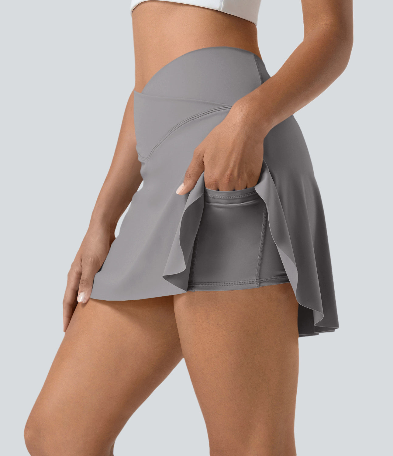 Halara SoftlyZero Airy Crossover 2-in-1 Mini Tennis Skirt UPF50+