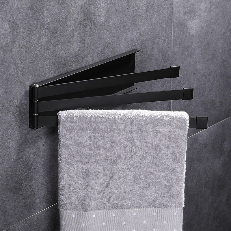 Modern adhesive towel rack with transparent strong suction cups for bathroom, no drilling required