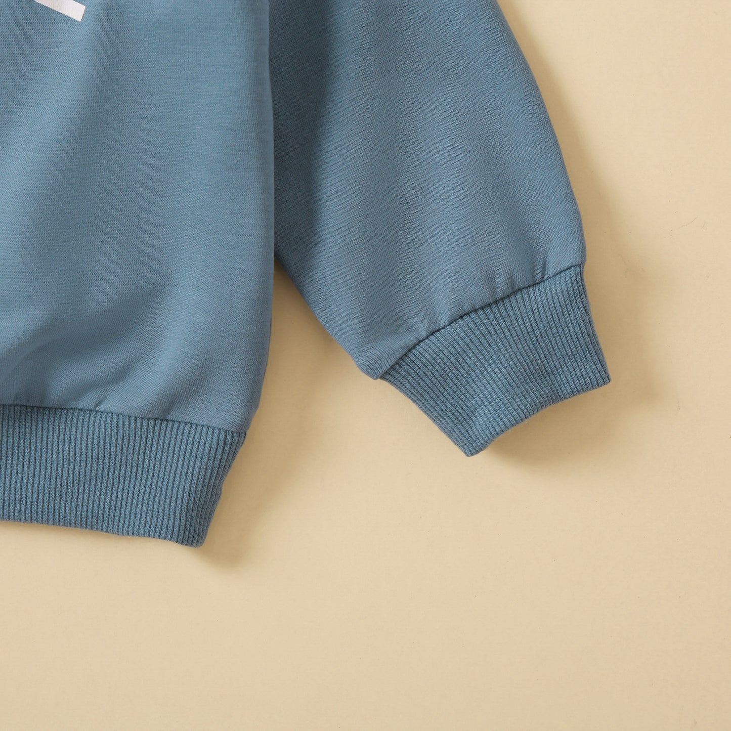 Children's Clothing Round Neck Letter Print Top Solid Color Trousers