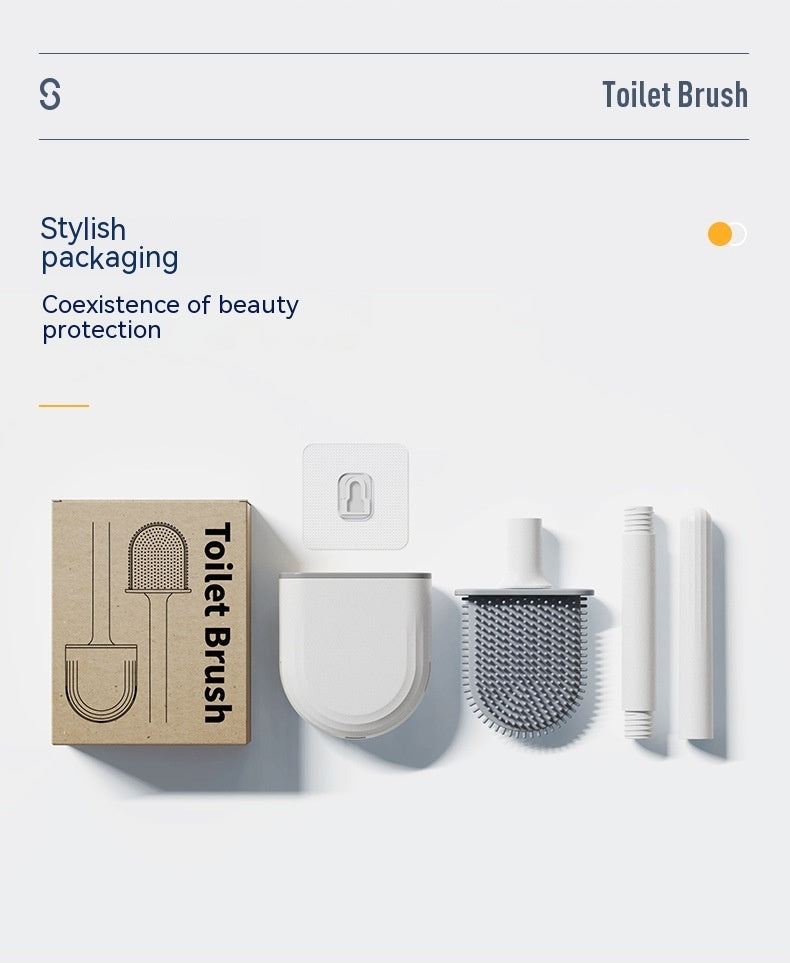 Modern home bathroom brush featuring soft silicone bristles and secure wall mounting system