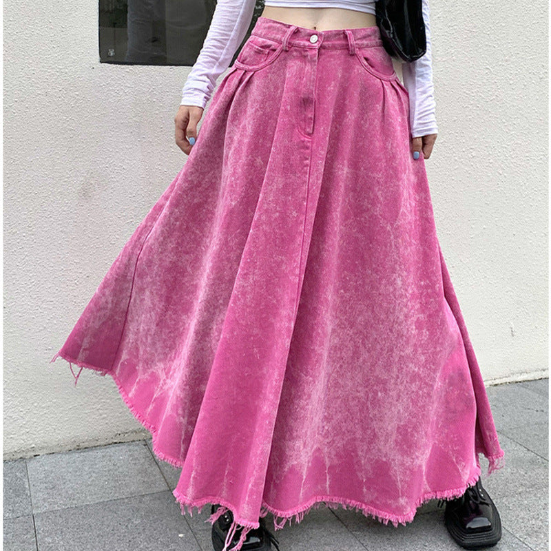 Design Low Waist Slimming A Line Grinding Plate Dress
