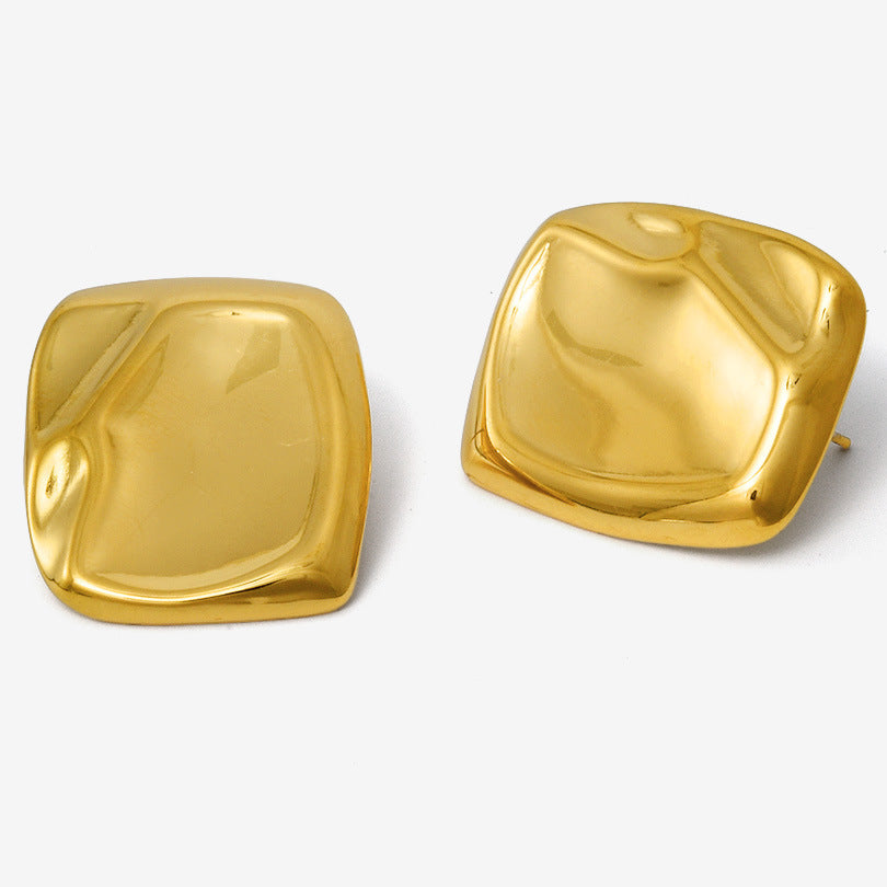 Glazed Surface Ear Stud Women 03