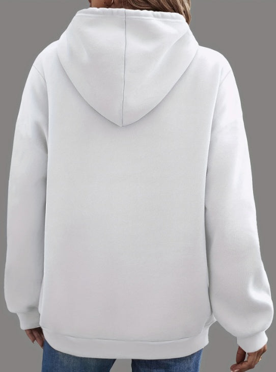Letter Print Kangaroo Pocket Hoodie