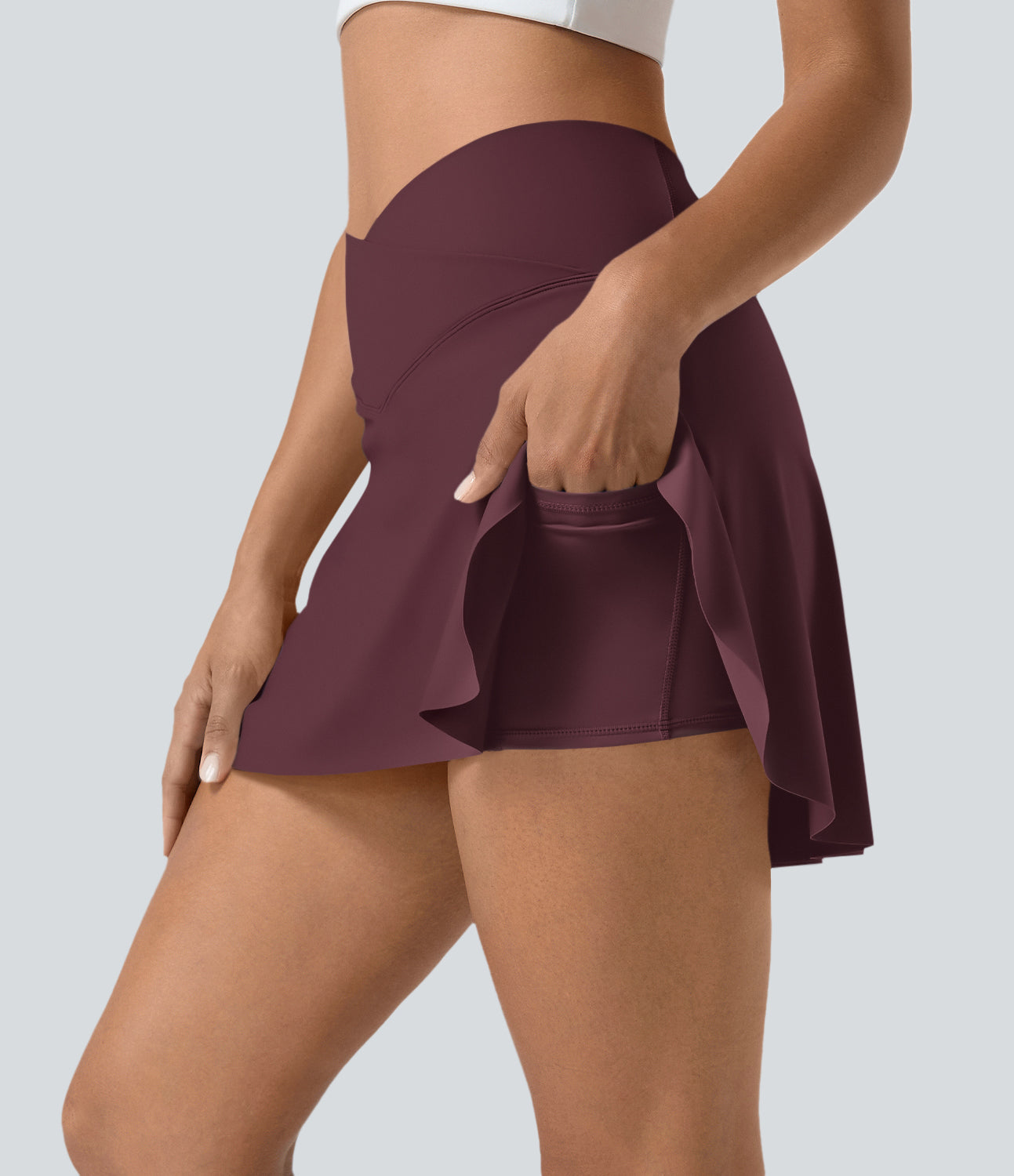 Halara SoftlyZero Airy Crossover 2-in-1 Mini Tennis Skirt UPF50+