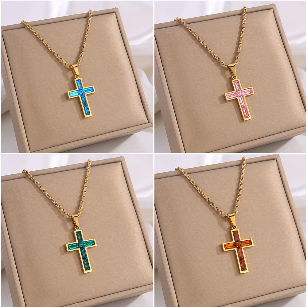 Diamond Cross Necklace 01