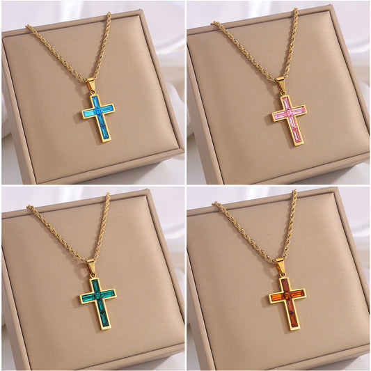 Diamond Cross Necklace 01