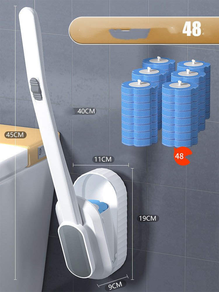 Disposable Toilet Long Handle Brush Bathroom Wall Mounted 03