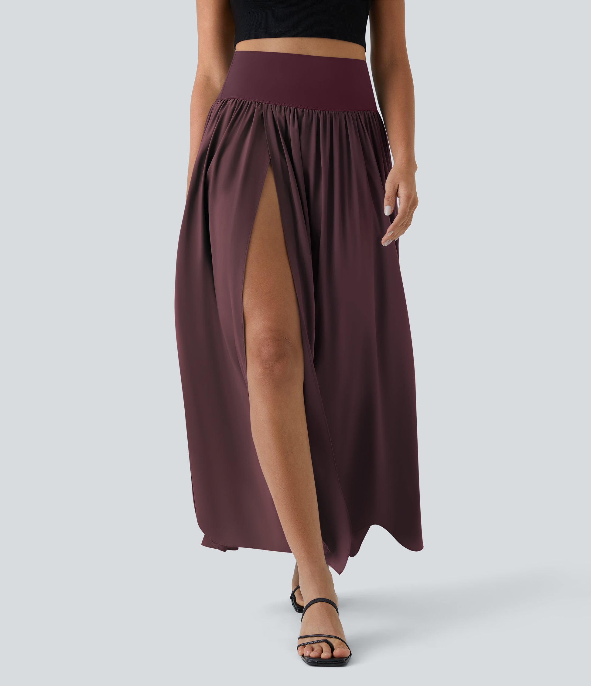 Breezeful™ High Waisted Split 2-in-1 Flowy Quick Dry Maxi Casual Skirt