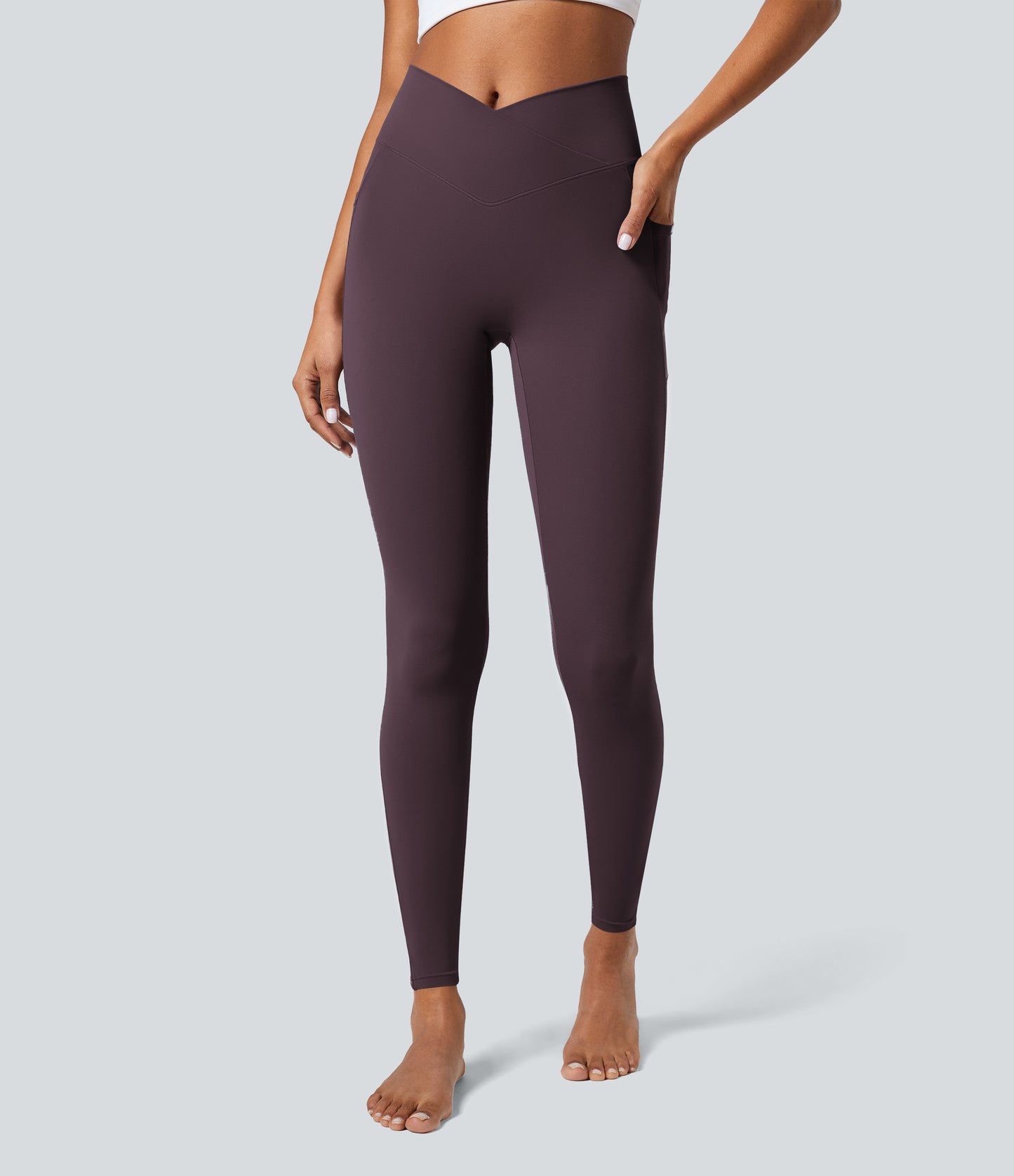 Halara Softlyzero Crossover Pocket UPF50+ High-Waisted Performance Leggings for Women
