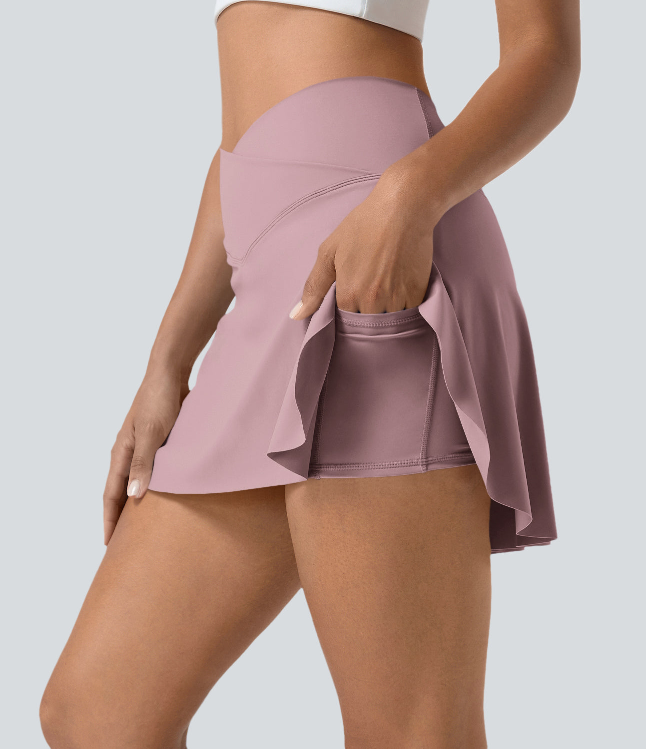 Halara SoftlyZero Airy Crossover 2-in-1 Mini Tennis Skirt UPF50+
