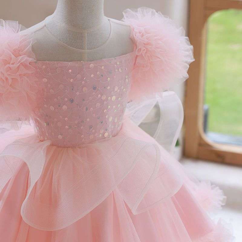 Birthday Flower Girl Gauzy Gown Performance Costume