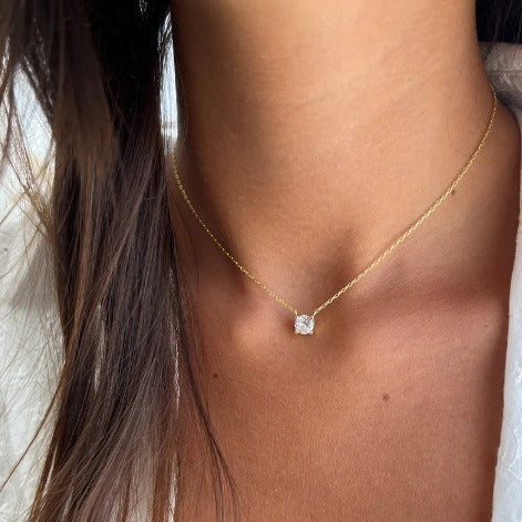 Simple Geometric Zircon Pendant Necklace For Women 08