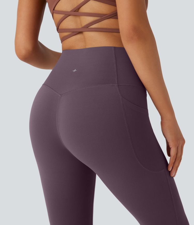 Halara UltraSculpt™ SoCinched High Waisted Tummy Control Side Pocket Shaping Yoga Flare Leggings