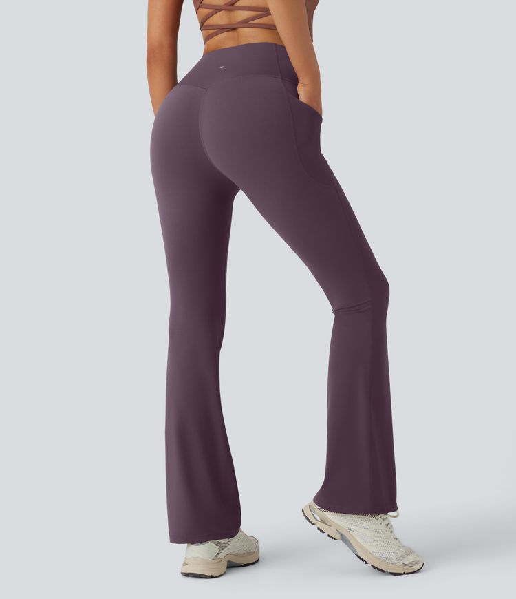 Halara UltraSculpt™ SoCinched High Waisted Tummy Control Side Pocket Shaping Yoga Flare Leggings