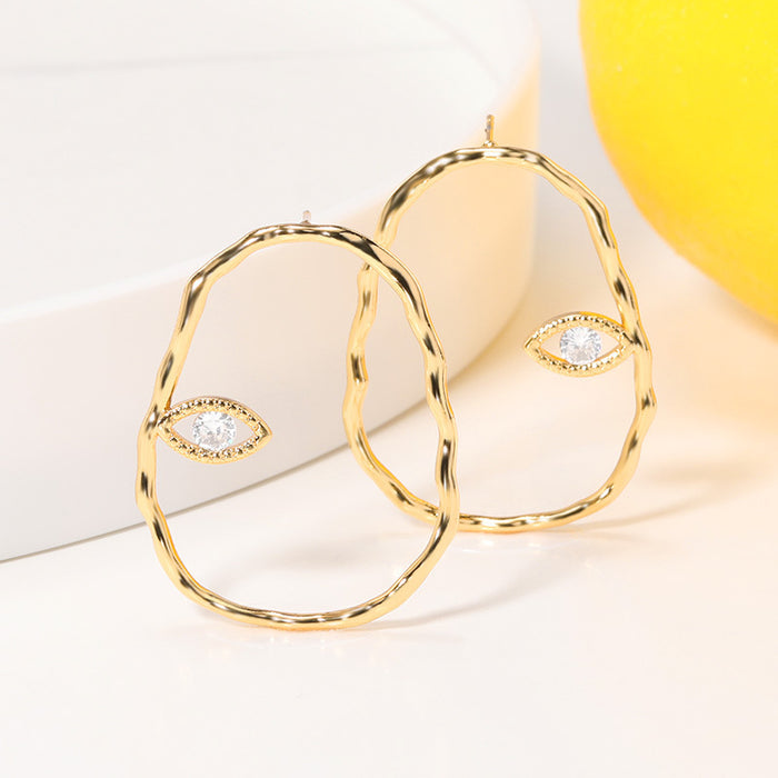 Exaggerated Earrings 18k Gold-plated Geometric Eye Earrings