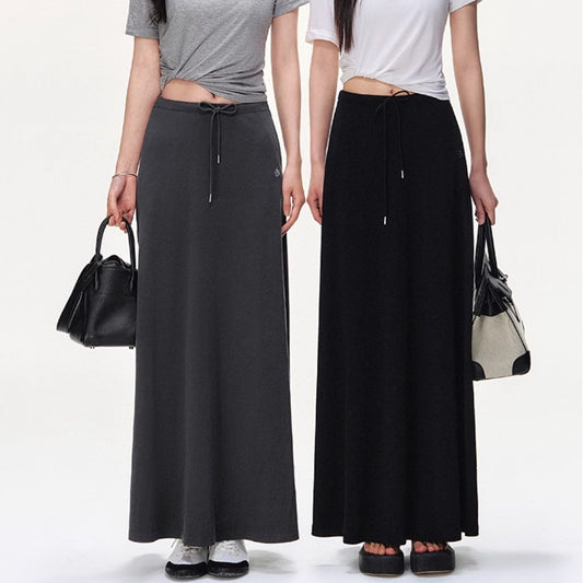 A- Line Long Umbrella Skirt Women's Drawstring Leisure Skirt