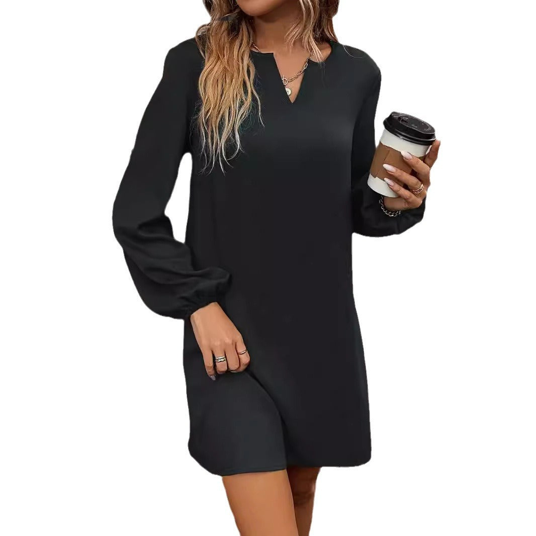Women's Fashion Simple Elegant Long Sleeve Dress
