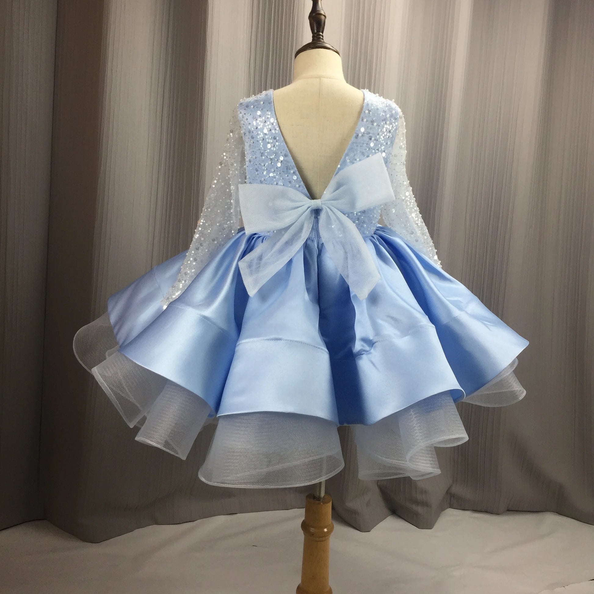 Long Sleeves New Style for Christmas 7 Years Old Lace Flower Girl Dresses