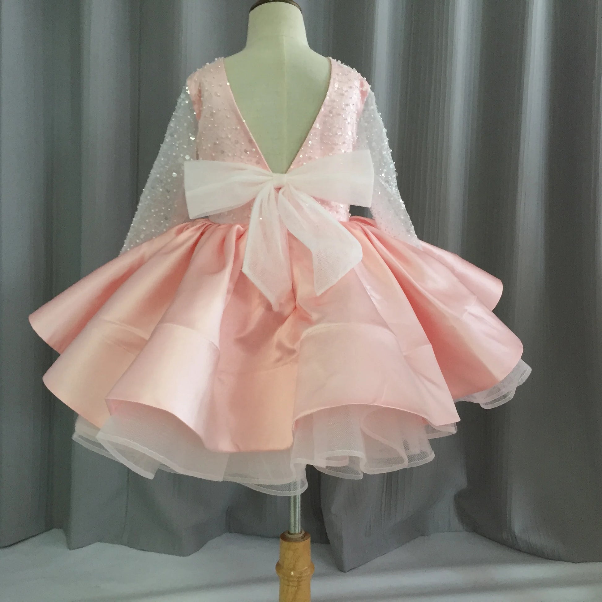 Long Sleeves New Style for Christmas 7 Years Old Lace Flower Girl Dresses