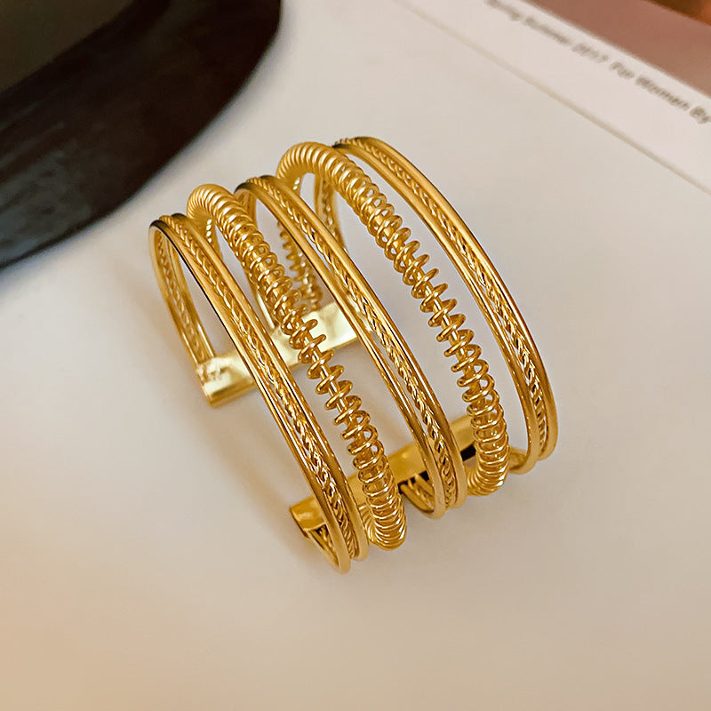 Women's European And American Open Arm All-match Exaggerated Bracelet