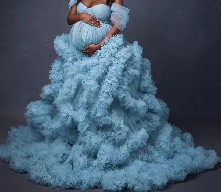 Off-shoulder Morning Gowns Multi-color Maternity Photo Clothing