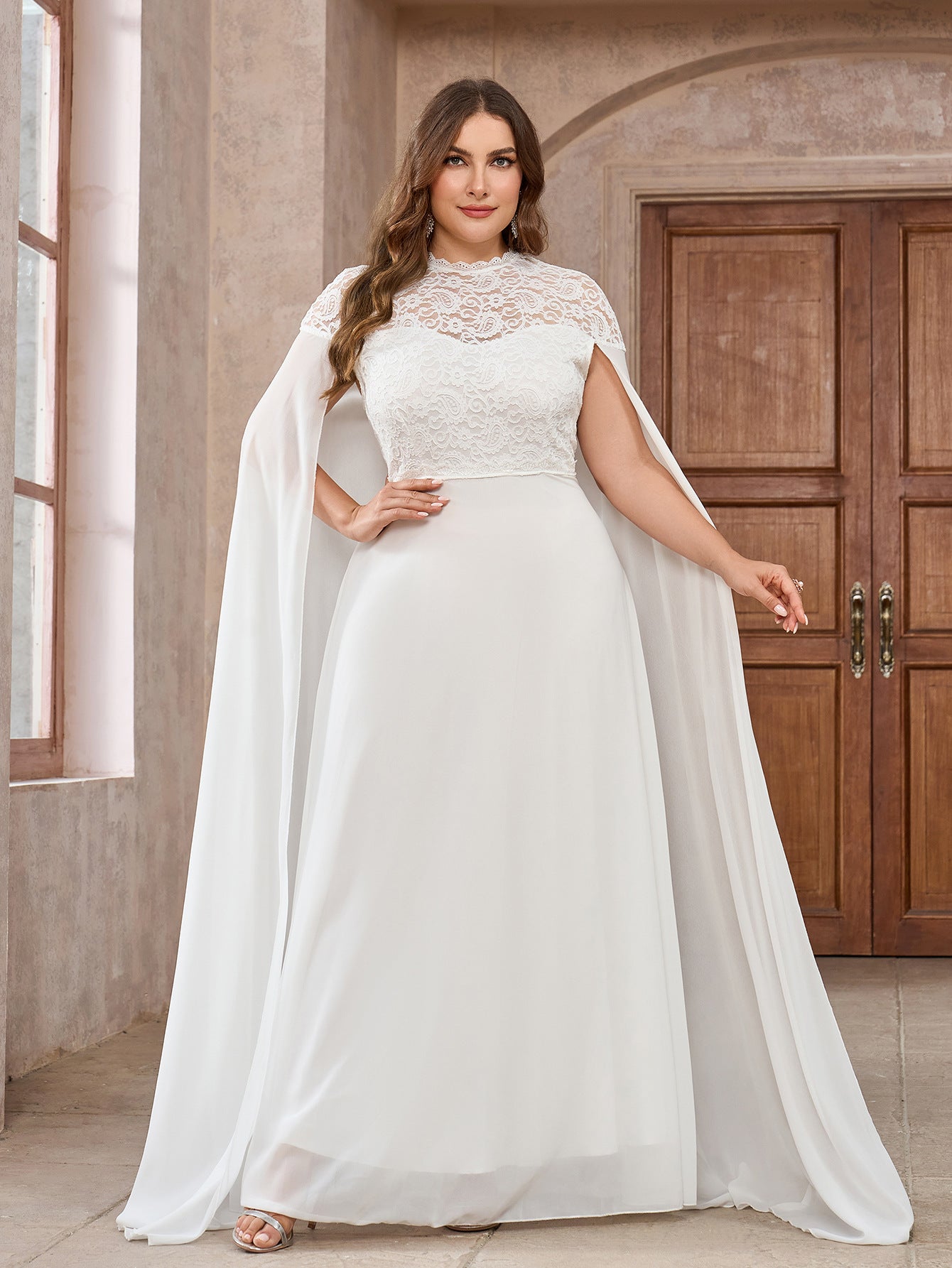 Round Neck Cape Dress Women's Autumn And Winter Cocktail Dress