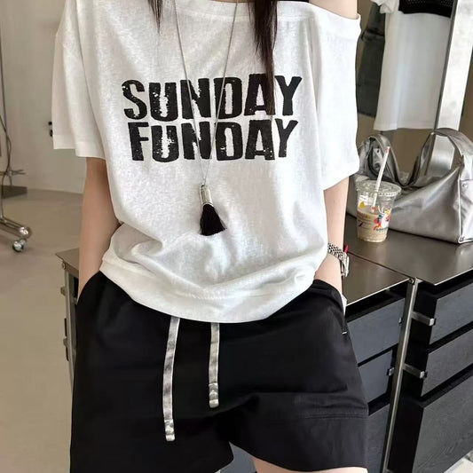 Short Sleeve Loose Slimming T-shirt Top