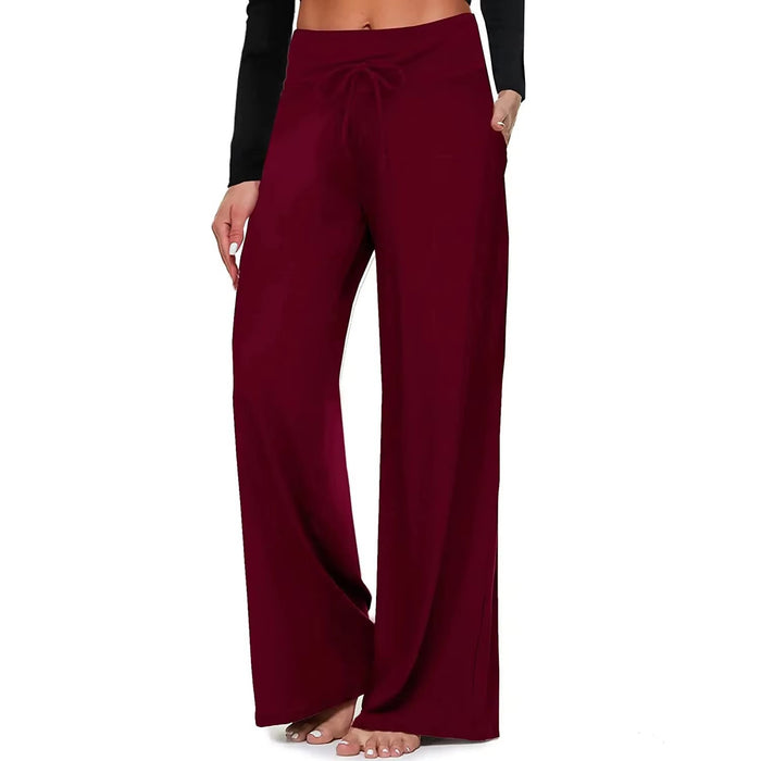 Women's Pajama Printed Wide-leg Pants High Waist