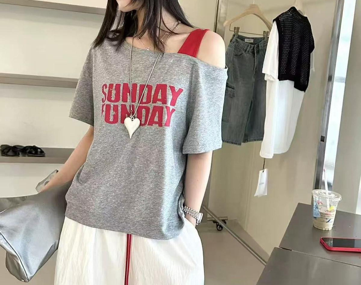 Short Sleeve Loose Slimming T-shirt Top