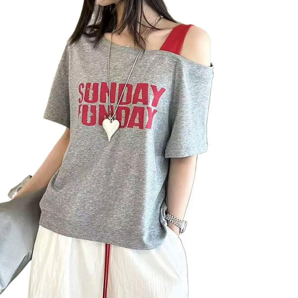 Short Sleeve Loose Slimming T-shirt Top