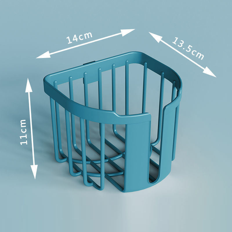 Quick-install bathroom paper shelf with non-perforated mounting and protective housing
