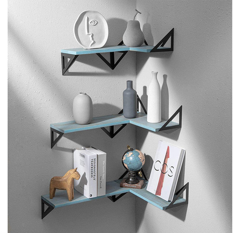 Floating Shelf Bracket Wall-mounted, Antique Wood Wall-mounted Shelf 02