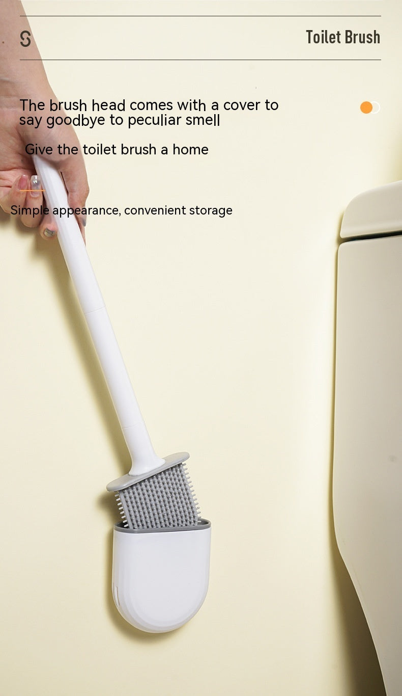 Easy-clean bathroom brush featuring premium silicone bristles and secure wall attachment
