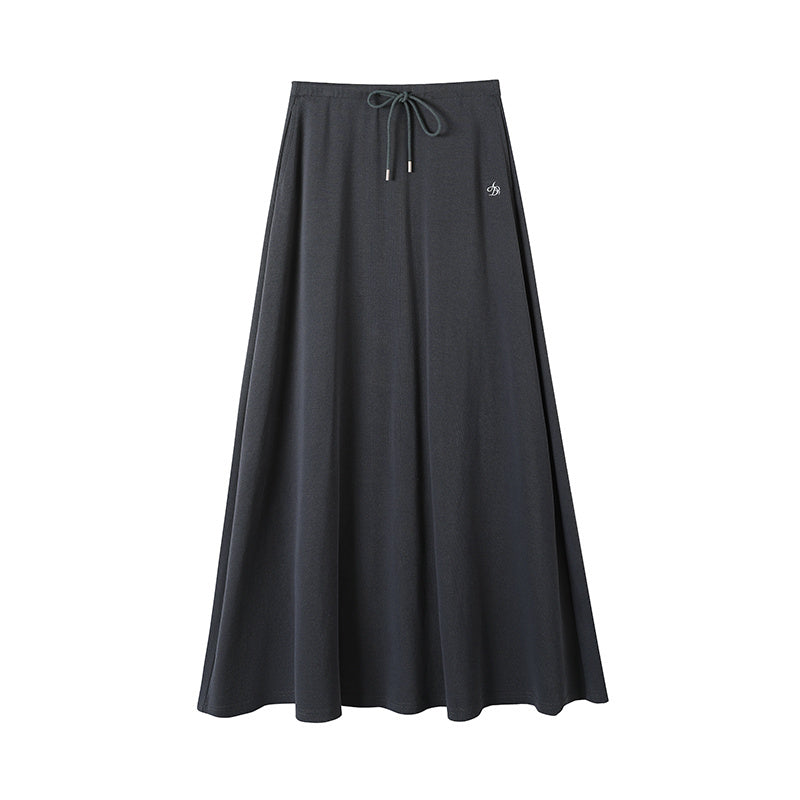 A- Line Long Umbrella Skirt Women's Drawstring Leisure Skirt