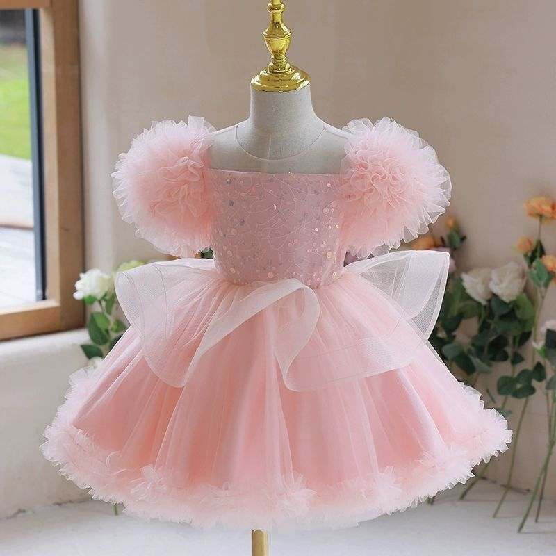 Birthday Flower Girl Gauzy Gown Performance Costume