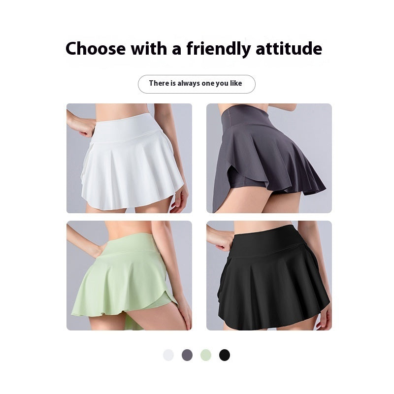 Lined Anti-exposure Tennis Skirt Fitness Sports Skirt