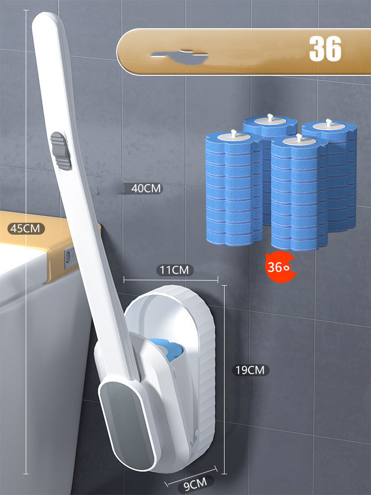 Disposable Toilet Long Handle Brush Bathroom Wall Mounted 06