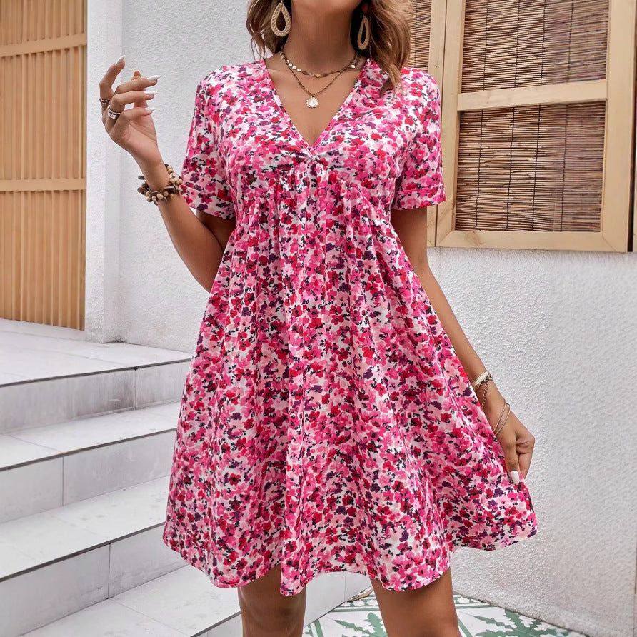Small Floral Print Blouse Dress