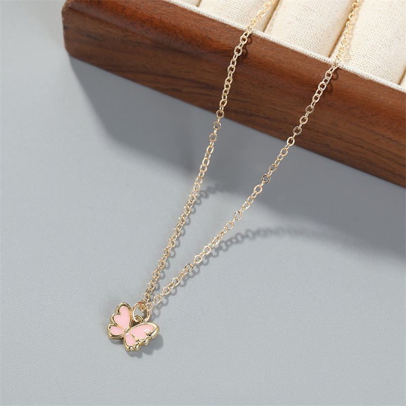 Butterfly Necklace For Women Bracelet Ring Earrings Suit 05
