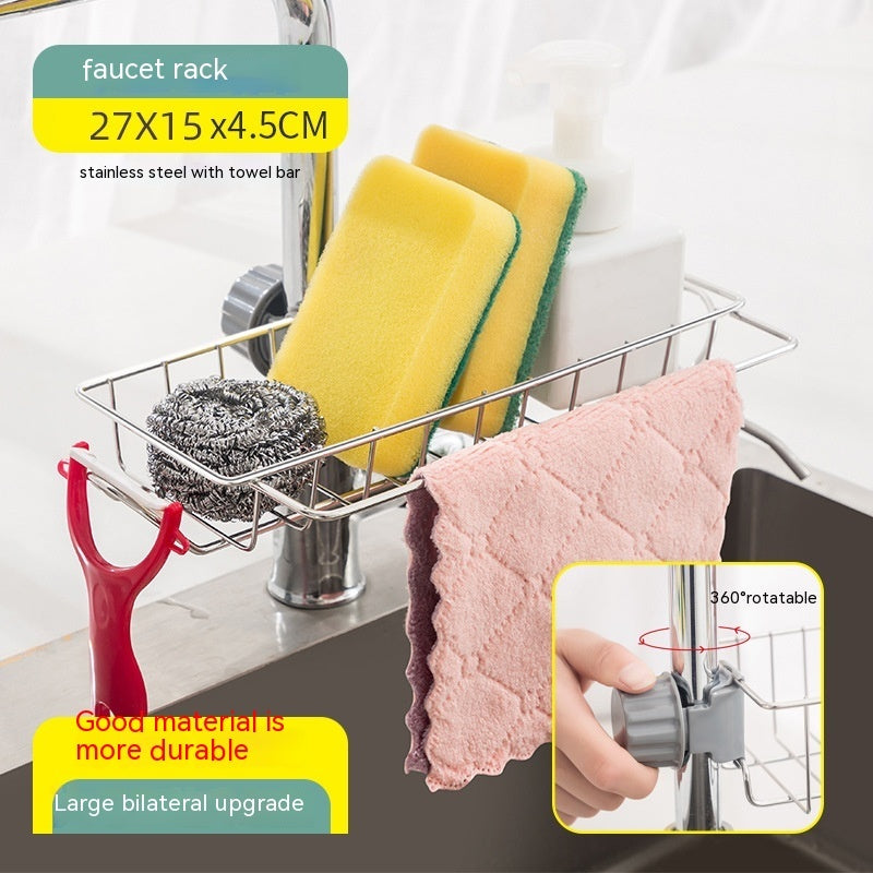 Racks Hanging On A Faucet Stainless Steel Kitchen Storage Rack